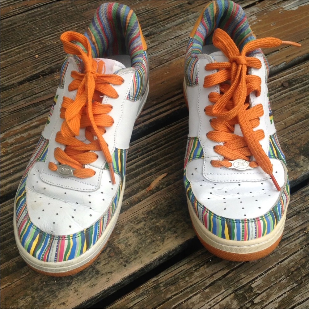 Makaveli Branded 2 Pac 2Pac Mens Sneakers Sz 9 EU 41 Rainbow Squiggle Stripes